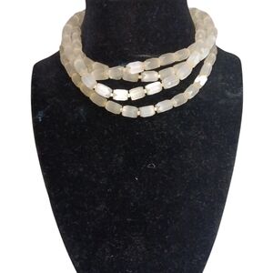 Elegant White Beaded Necklace